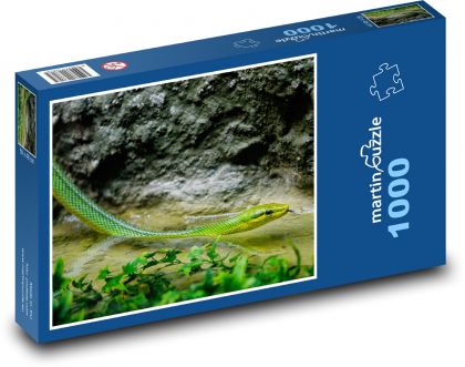 Zelený had - plaz, voda - Puzzle 1000 dielikov, rozmer 60x46 cm