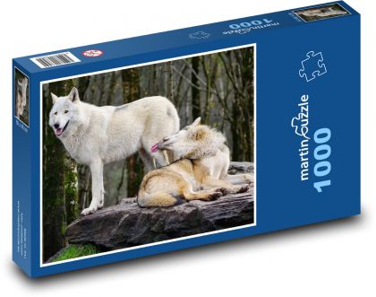 Vlci v lese - zvieratá, šelmy - Puzzle 1000 dielikov, rozmer 60x46 cm