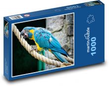 Papagei auf einem Seil - Vogel, Ara Puzzle 1000 Teile - 60 x 46 cm