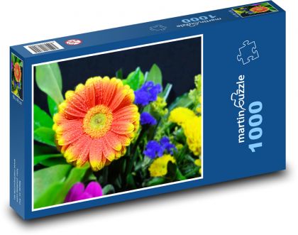 Gerbera - kytice, květy - puzzle 1000 dílků
