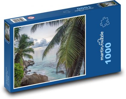 Seychely - moře, palmy - Puzzle 1000 dílků, rozměr 60x46 cm