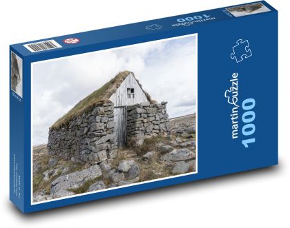 Islandia - kamienny dom, budynek - Puzzle 1000 elementów, rozmiar 60x46 cm