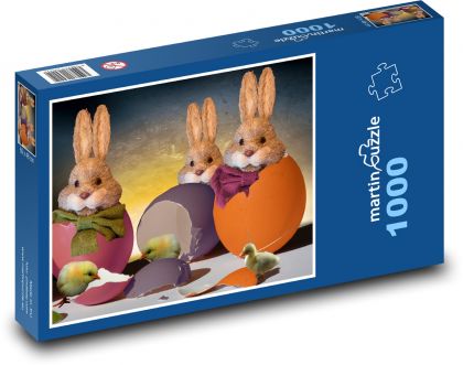 Easter Bunny - Easter Eggs, Decoration - Puzzle 1000 pieces, size 60x46 cm 