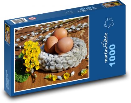 Veľkonočné vajíčka - kvetina, vajcia - Puzzle 1000 dielikov, rozmer 60x46 cm