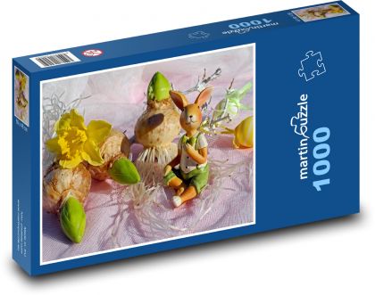 Osterhase - Narzisse, Kaninchen - Puzzle - 1000 Teile