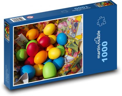 Barevná vajíčka - velikonoční, vejce - puzzle 1000 dílků