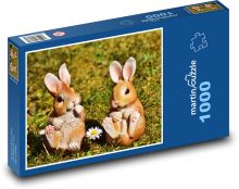 Veľkonočný zajačik - dekorácia, jar Puzzle 1000 dielikov - 60 x 46 cm 