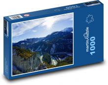 Hory - sníh, Švýcarsko Puzzle 1000 dílků - 60 x 46 cm