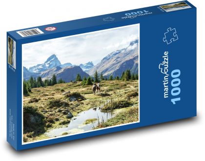 Schweizer Berge - Landschaft, Natur - Puzzle - 1000 Teile