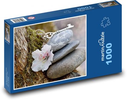 Steine - Blume, Schlüssel - Puzzle - 1000 Teile