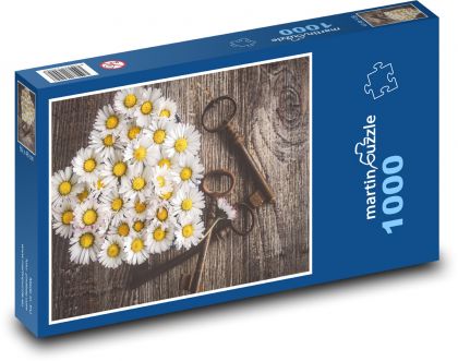 Daisy - keys, heart - Puzzle 1000 pieces, size 60x46 cm 