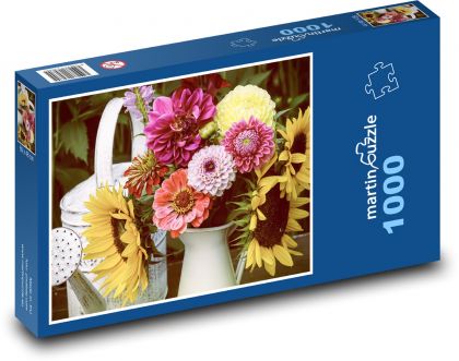 Blumenstrauß - Sonnenblumen, Dahlien - Puzzle - 1000 Teile