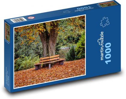Bench in the park - trees, autumn - Puzzle 1000 pieces, size 60x46 cm 