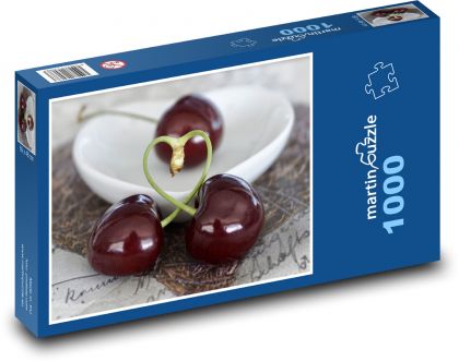 Cherries - heart, love - Puzzle 1000 pieces, size 60x46 cm 