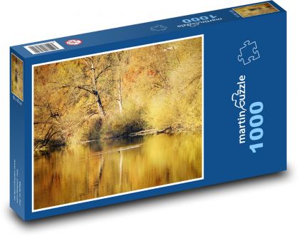 Krajina - podzim, voda - Puzzle 1000 dílků, rozměr 60x46 cm