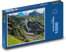 Mountains - Alps, waterfall Puzzle 1000 pieces - 60 x 46 cm 
