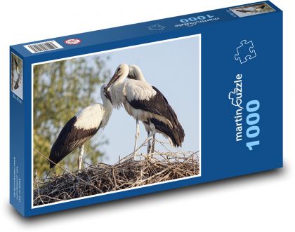 Bociany - vtáky, zvieratá - Puzzle 1000 dielikov, rozmer 60x46 cm