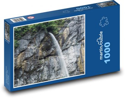 Vodopád - skála, kámen - Puzzle 1000 dílků, rozměr 60x46 cm