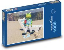 Žába - dovolená, pláž Puzzle 1000 dílků - 60 x 46 cm