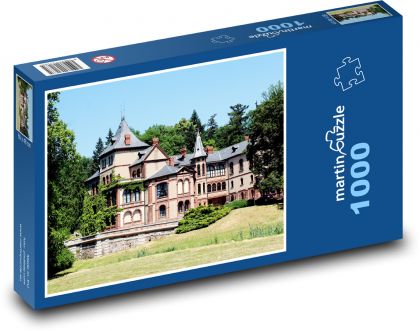 Zabytkowy dwór - budynek, domy - Puzzle 1000 elementów, rozmiar 60x46 cm
