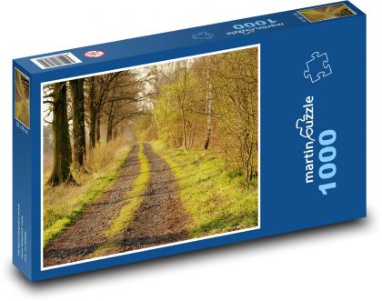 Polní cesta - les, jaro - Puzzle 1000 dílků, rozměr 60x46 cm