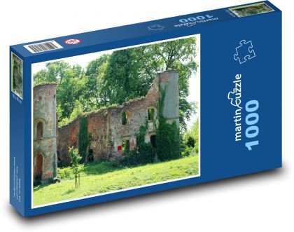 Ruiny hradu - památník, příroda  - Puzzle 1000 dílků, rozměr 60x46 cm