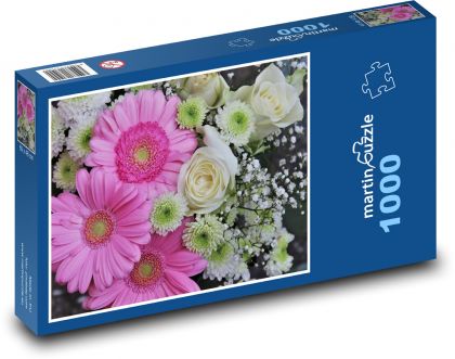 Kytica - romantika, ruže - Puzzle 1000 dielikov, rozmer 60x46 cm