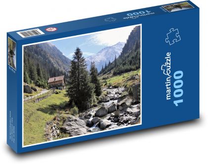 Výhled do dálky - hory, řeka - puzzle 1000 dílků