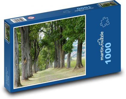 Ulička - stromový poriadok, cesta - Puzzle 1000 dielikov, rozmer 60x46 cm
