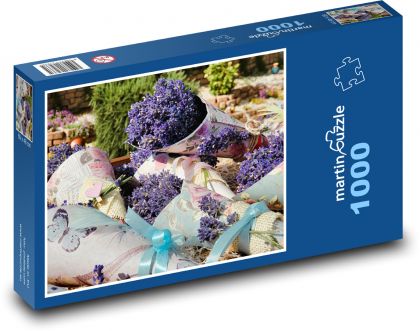 Levandule - květiny, kytice - Puzzle 1000 dílků, rozměr 60x46 cm