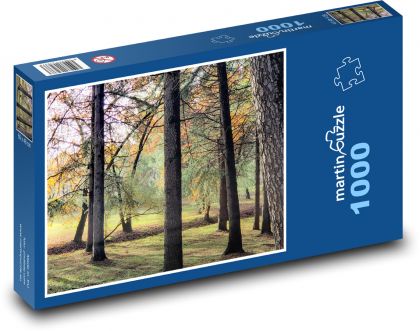 Les - stromy, lesná cesta - Puzzle 1000 dielikov, rozmer 60x46 cm