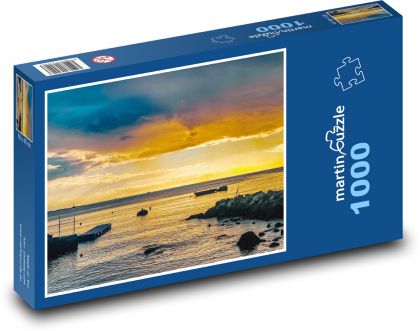 Sonnenuntergang - Meer, Boot - Puzzle - 1000 Teile