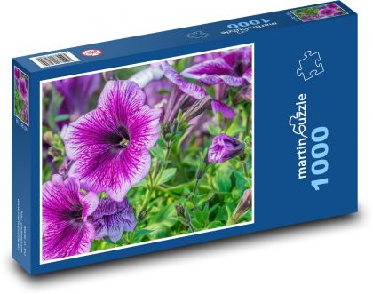 Petunias - purple flowers, plants - Puzzle 1000 pieces, size 60x46 cm 