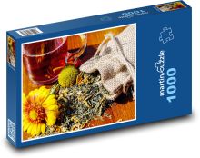 Čaj - sušené bylinky, kvety Puzzle 1000 dielikov - 60 x 46 cm
