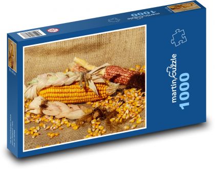 Žltá kukurica - klas, rastlina - Puzzle 1000 dielikov, rozmer 60x46 cm