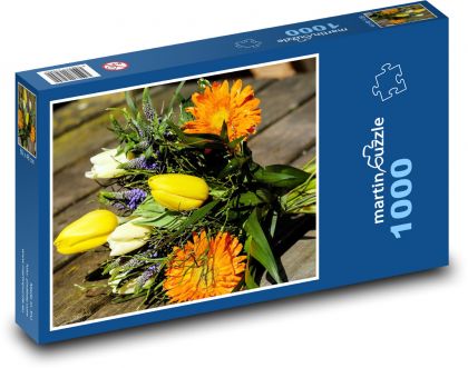 Frühlingsblumen - Tulpen, Blumensträuße - Puzzle - 1000 Teile