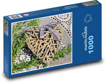 Srdce - milovat, romantika  - Puzzle 1000 dílků, rozměr 60x46 cm