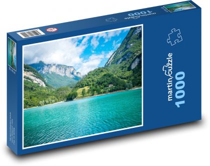 Tenno - jezero, Itálie - Puzzle 1000 dílků, rozměr 60x46 cm
