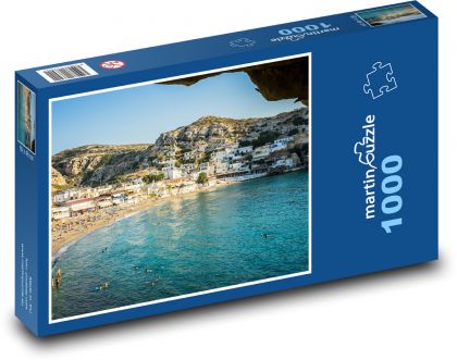 Pláž - Kréta, Grécko - Puzzle 1000 dielikov, rozmer 60x46 cm