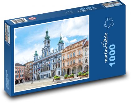 České Budějovice - náměstí, Česká republika - Puzzle 1000 dílků, rozměr 60x46 cm