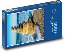 Piesočná pláž - skaly, relax Puzzle 1000 dielikov - 60 x 46 cm