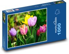 Tulpe - bunte Blume, Blumen Puzzle 1000 Teile - 60 x 46 cm