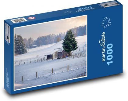 Kopec - hora, sníh - puzzle 1000 dílků