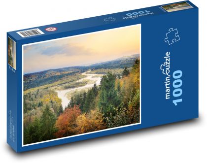 Řeka - příroda, stromy - puzzle 1000 dílků