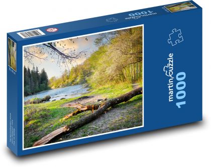 Baumstamm - Fluss, Wald - Puzzle - 1000 Teile