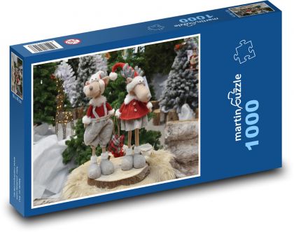 Christmas decoration - christmas, reindeer - Puzzle 1000 pieces, size 60x46 cm 