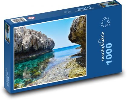 Pláž - skalnaté pobrežie, more - Puzzle 1000 dielikov, rozmer 60x46 cm
