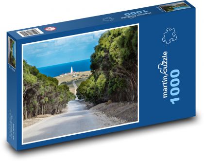 Latarnia morska - droga, ocean - Puzzle 1000 elementów, rozmiar 60x46 cm