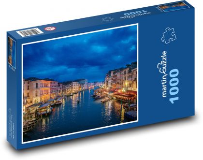 Canal Grande - vodní cesta, večer - Puzzle 1000 dílků, rozměr 60x46 cm