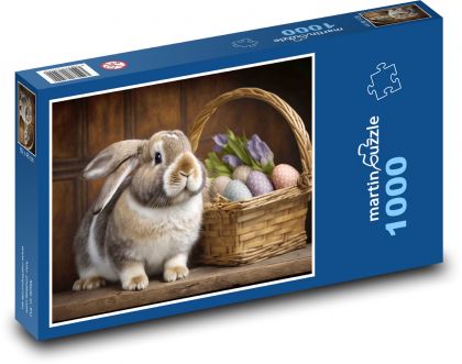 Easter Bunny - Eggs, Rabbit - Puzzle 1000 pieces, size 60x46 cm 